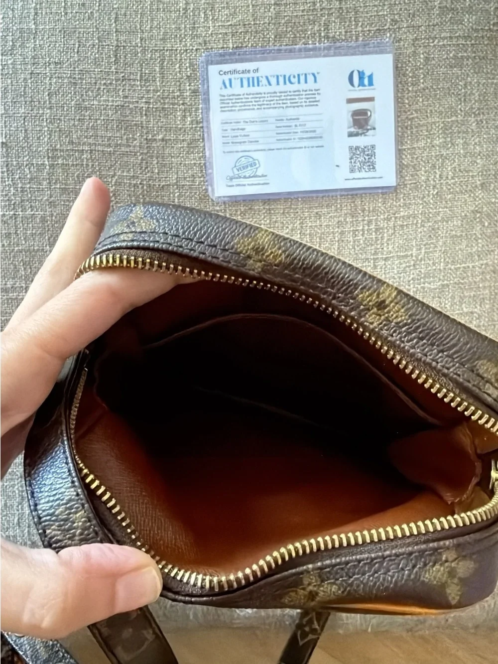 Louis Vuitton vintage Monogram Canvas Messenger Crossbody in Brown and Tan